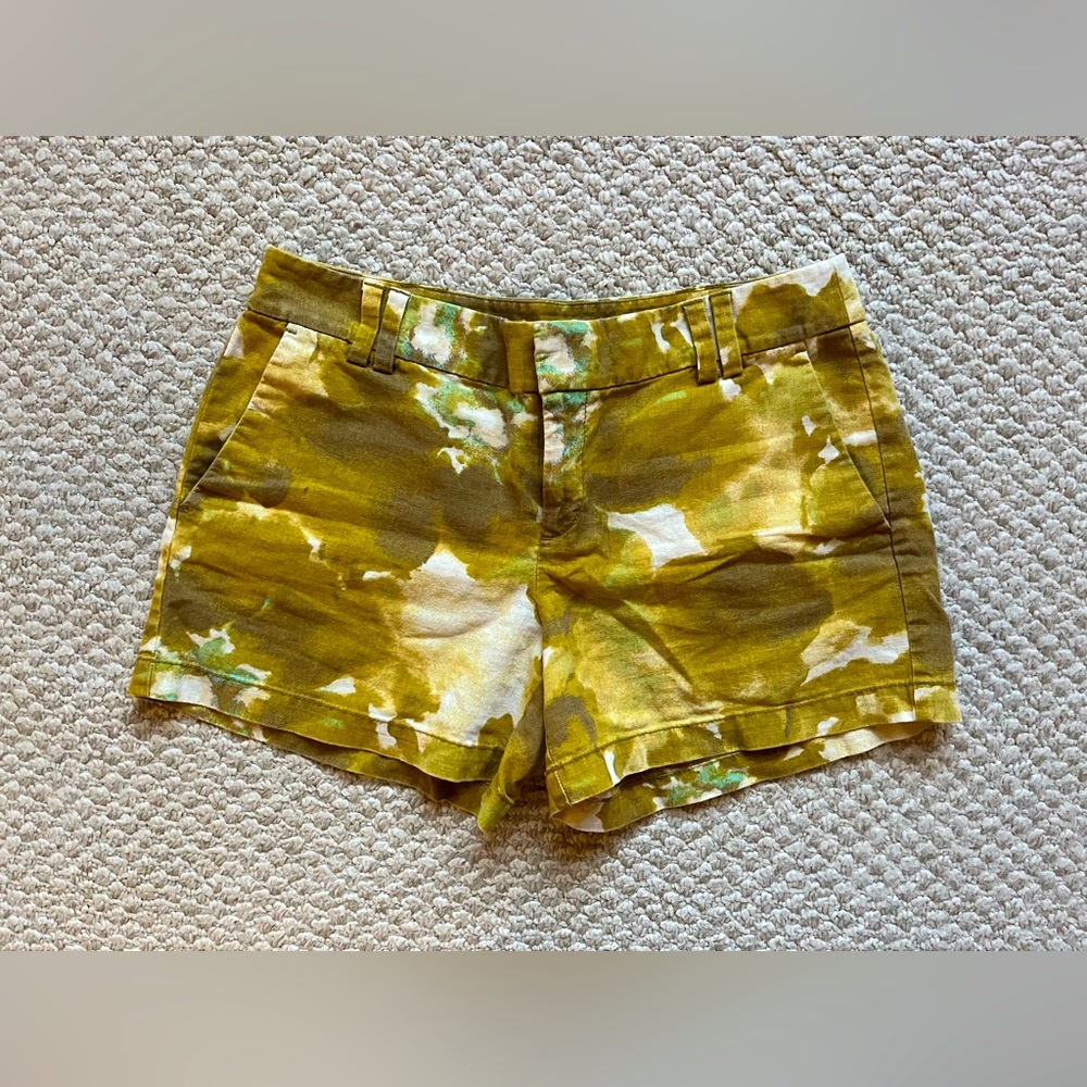 Ann Taylor LOFT printed cotton linen shorts